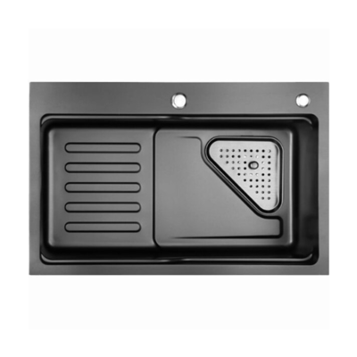 BACHA DE COCINA ACERO AISI304 HAUSAR HM-6845 COMPLETE BLACK-NANO
