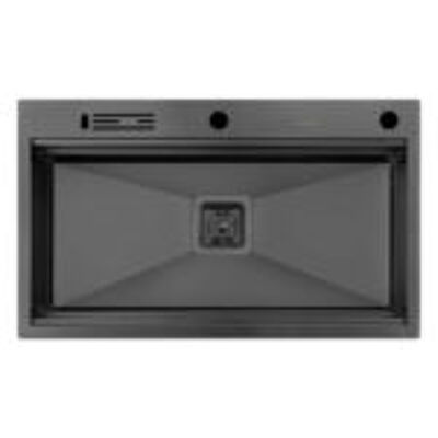 BACHA DE COCINA ACERO AISI304 HAUSAR HM-8550 BLACK-NANO