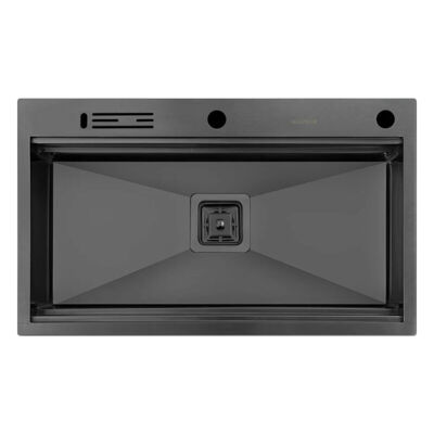 BACHA DE COCINA ACERO AISI304 HAUSAR HM-8550 BLACK-NANO