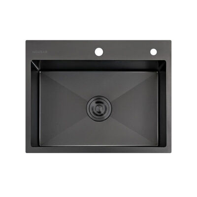 BACHA DE COCINA ACERO AISI304 HAUSAR HM-6045 BLACK-NANO