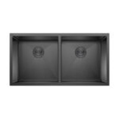 BACHA DE COCINA ACERO AISI304 HAUSAR HM-D83544 BLACK-NANO
