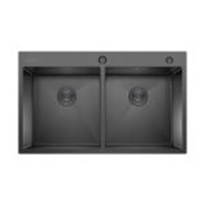 BACHA DE COCINA ACERO AISI304 HAUSAR HM-D8250 BLACK-NANO