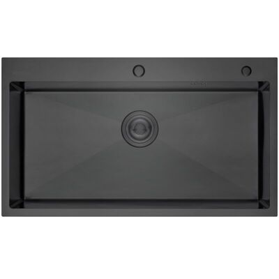 BACHA DE COCINA ACERO AISI304 HAUSAR HM-7845 BLACK-NANO